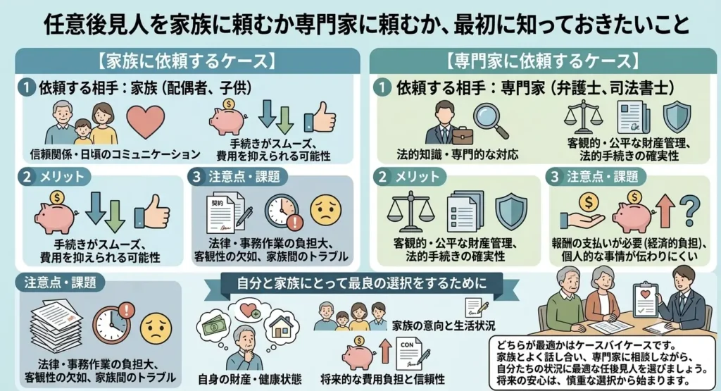 compared the costs of having a family member handle voluntary guardianship versus hiring a professional 04