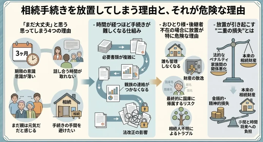 what happens inheritance procedures are neglected deadlines 3months 10months 3years 01