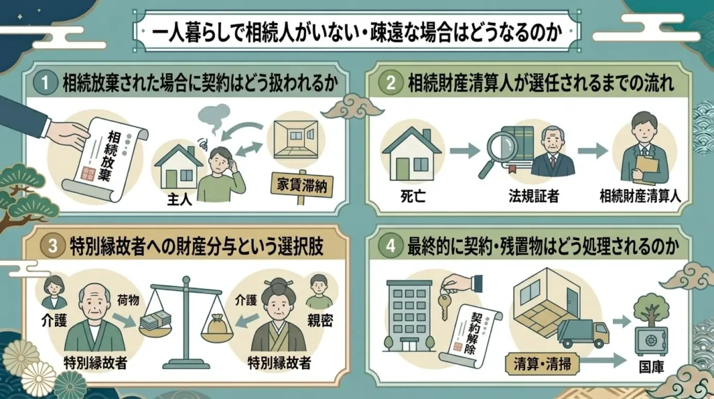 what happens to the lease agreement when someone living alone dies 05