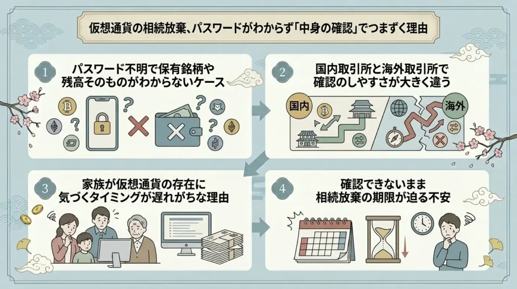 what do when renounce inheritance of cryptocurrency but cannot verify contents 01